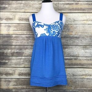 Lululemon Run Back On Track Tank Blue Built in Bra